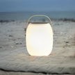 Craster Solar Floor Lantern White Wood Grain Portable LED