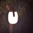 Craster Solar Floor Lantern White Wood Grain Portable LED