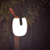 Craster Solar Floor Lantern White Wood Grain Portable LED