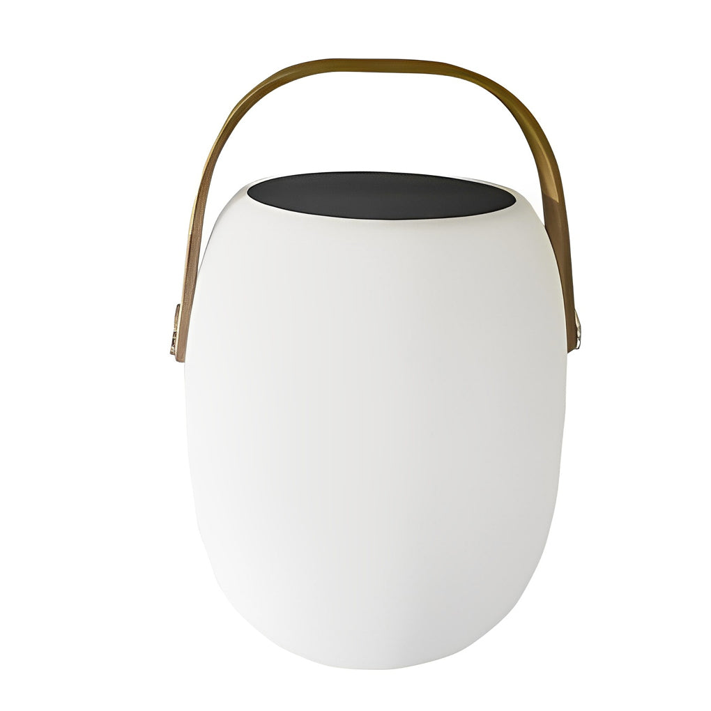 Craster Solar Floor Lantern White Wood Grain Portable LED