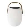Craster Solar Floor Lantern White Wood Grain Portable LED