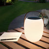 Craster Solar Floor Lantern White Wood Grain Portable LED