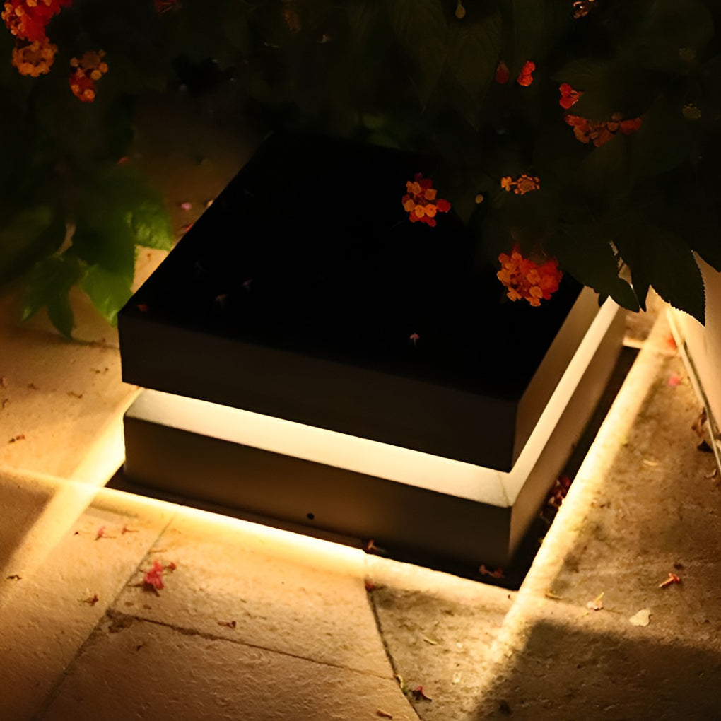 Otley Square Pillar Light Solar or Hardwired Stainless IP65