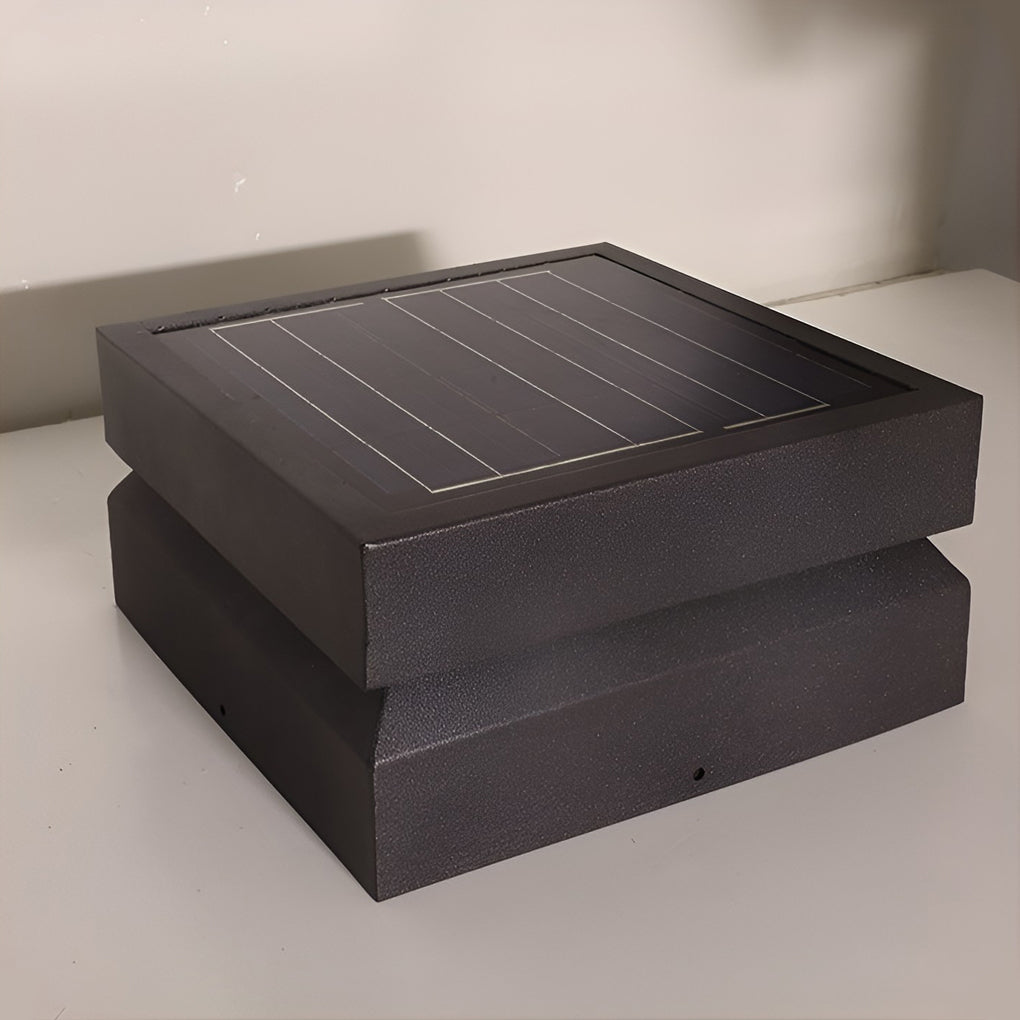 Otley Square Pillar Light Solar or Hardwired Stainless IP65