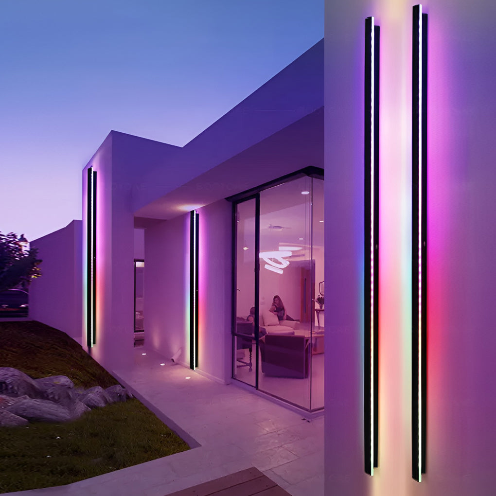 Ludlow Linear Outdoor Wall Light LED Strip IP65 Black