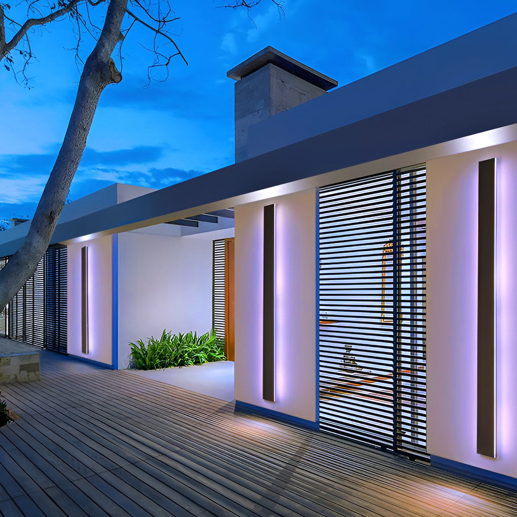 Ludlow Linear Outdoor Wall Light LED Strip IP65 Black