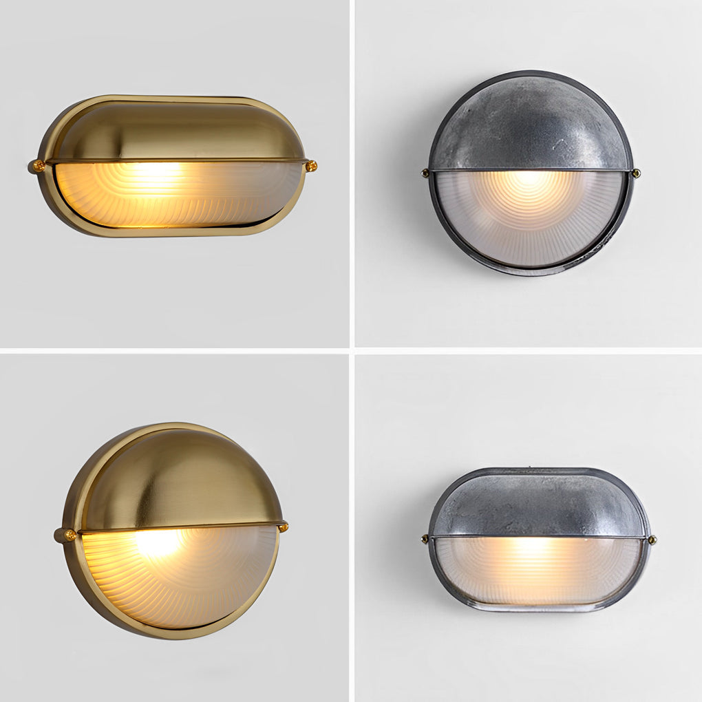Corfe Oval Bulkhead Light Retro Industrial Wall Light