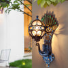 Helmsley Peacock Outdoor Wall Light Hand Painted IP55