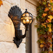 Helmsley Peacock Outdoor Wall Light Hand Painted IP55