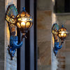 Helmsley Peacock Outdoor Wall Light Hand Painted IP55