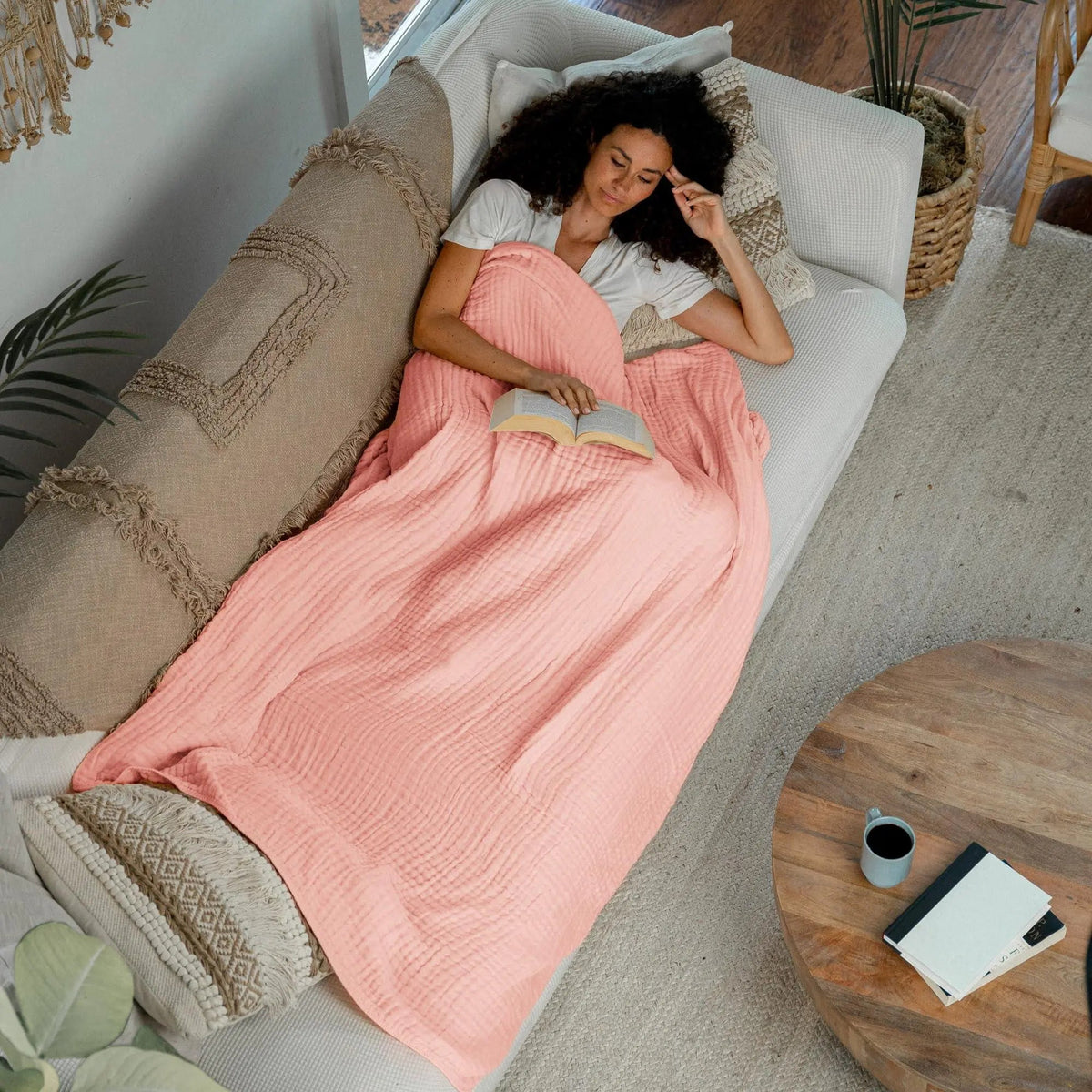 Finchingfield Cotton Muslin Throw Blanket Six Layer