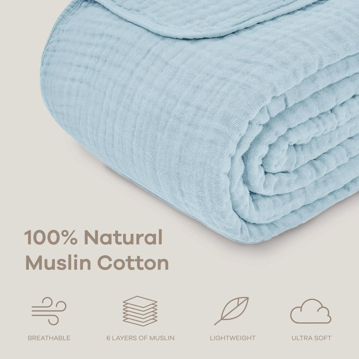 Finchingfield Cotton Muslin Throw Blanket Six Layer