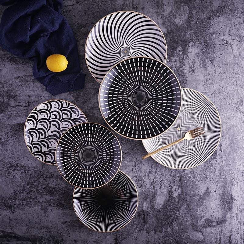Euclid Dinner Plate Collection Six Patterned Designs