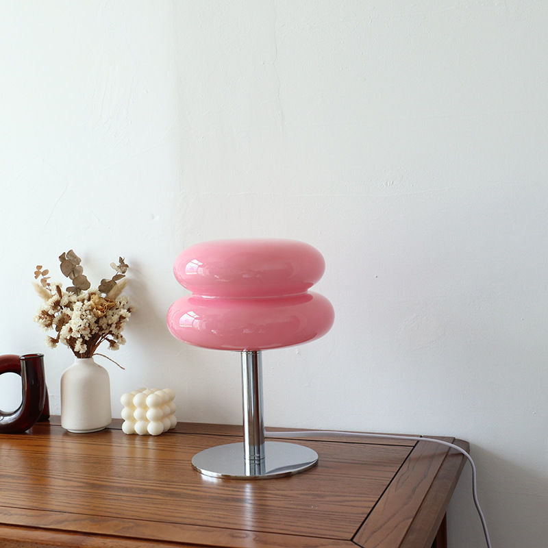 Ashcombe Glass Table Lamp Chrome Base Retro Bedside Light