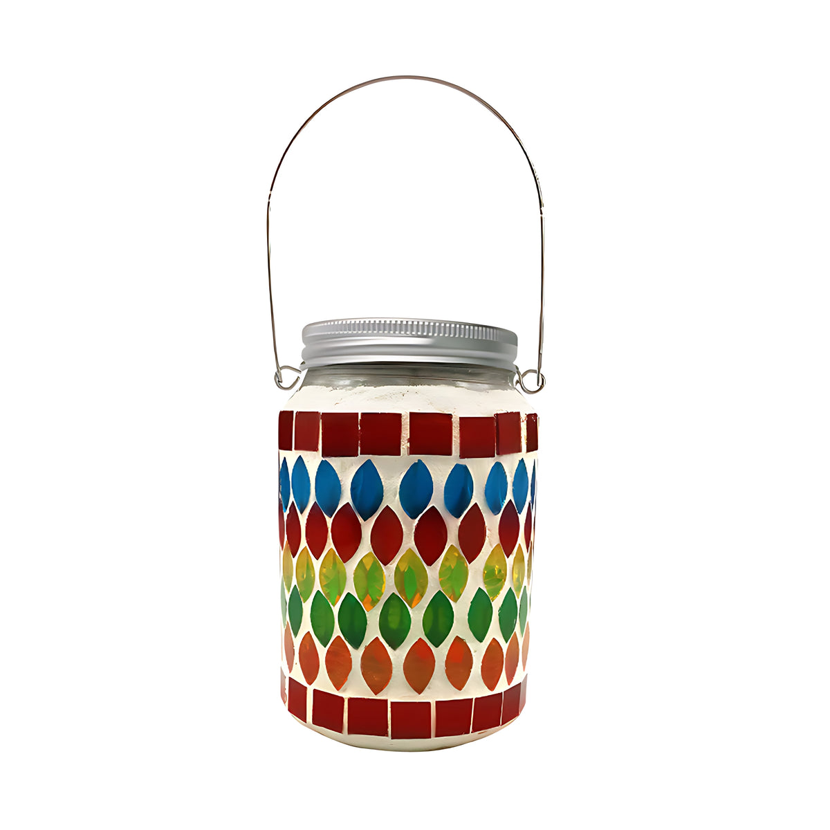 Wooler Mosaic Glass Solar Lights Set of 4 Garden Lanterns