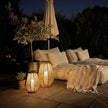 Heddon Rattan Solar Lantern Hanging Jute Rope Handle