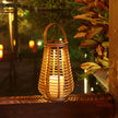 Heddon Rattan Solar Lantern Hanging Jute Rope Handle