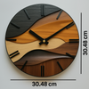 Appleby Silent Wall Clock Faux Wood Grain Nordic Round