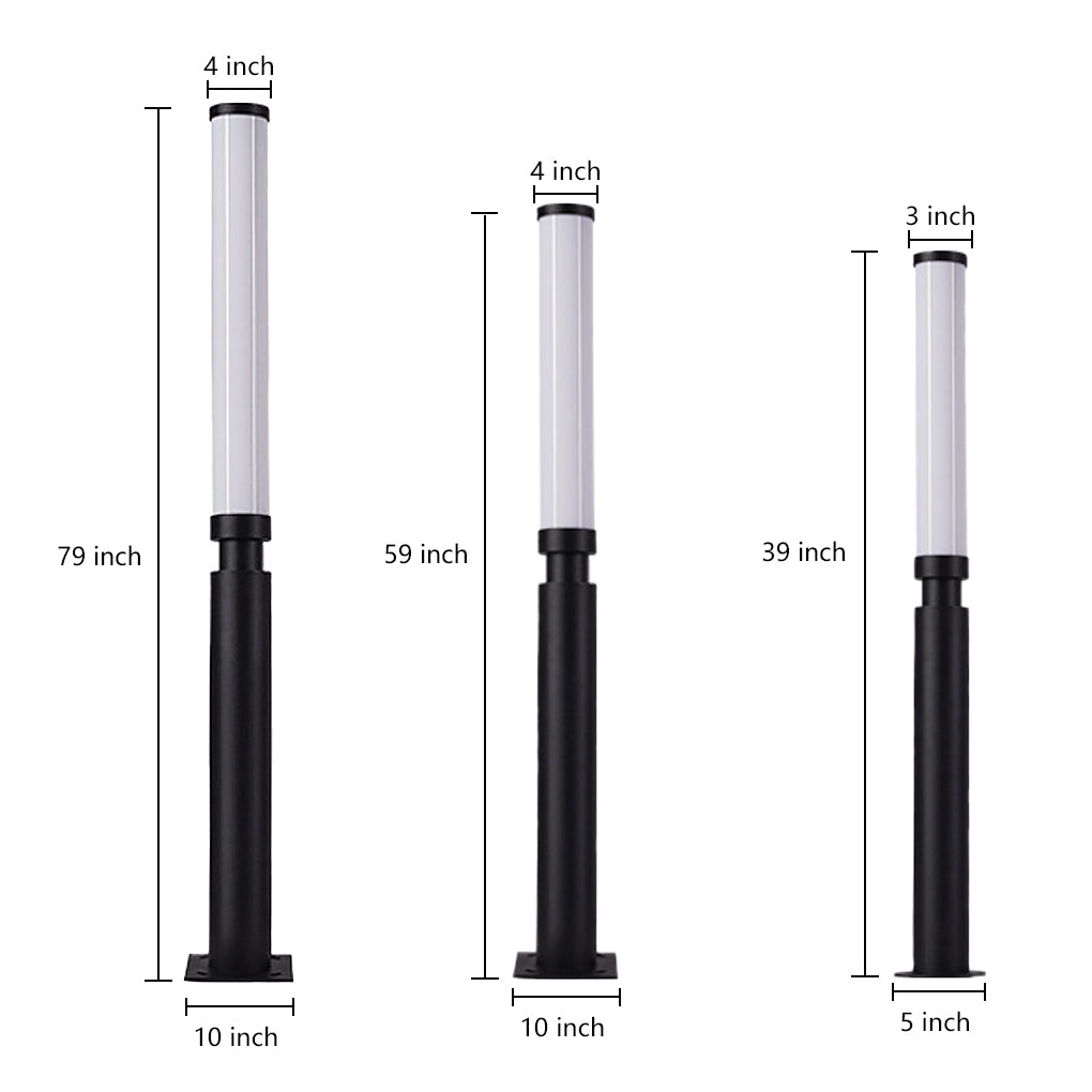 Castleton LED Bollard Light Black Garden Path Post Light
