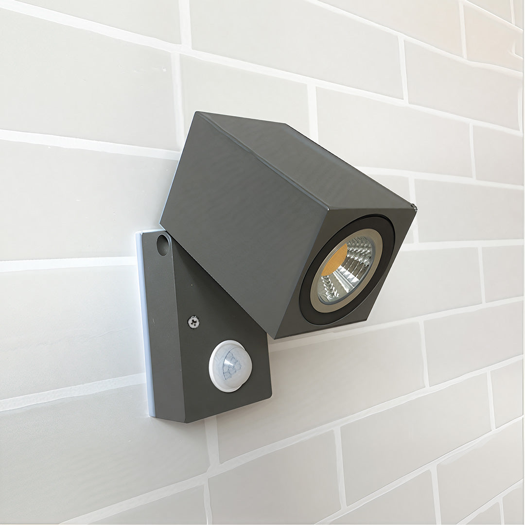 Stanhope Square LED Wall Light Adjustable Black Sensor