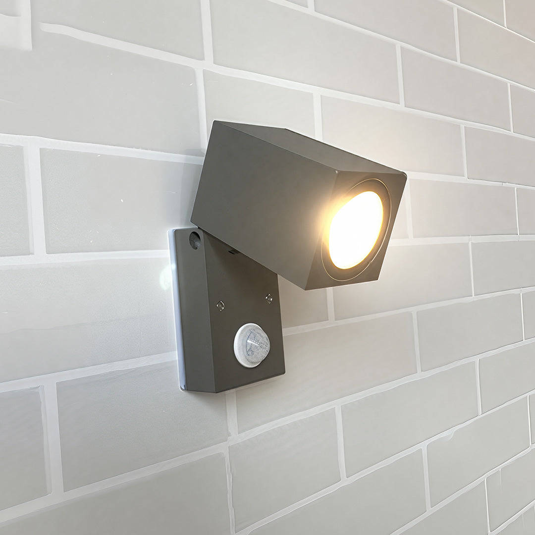 Stanhope Square LED Wall Light Adjustable Black Sensor