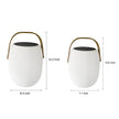 Craster Solar Floor Lantern White Wood Grain Portable LED