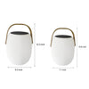 Craster Solar Floor Lantern White Wood Grain Portable LED