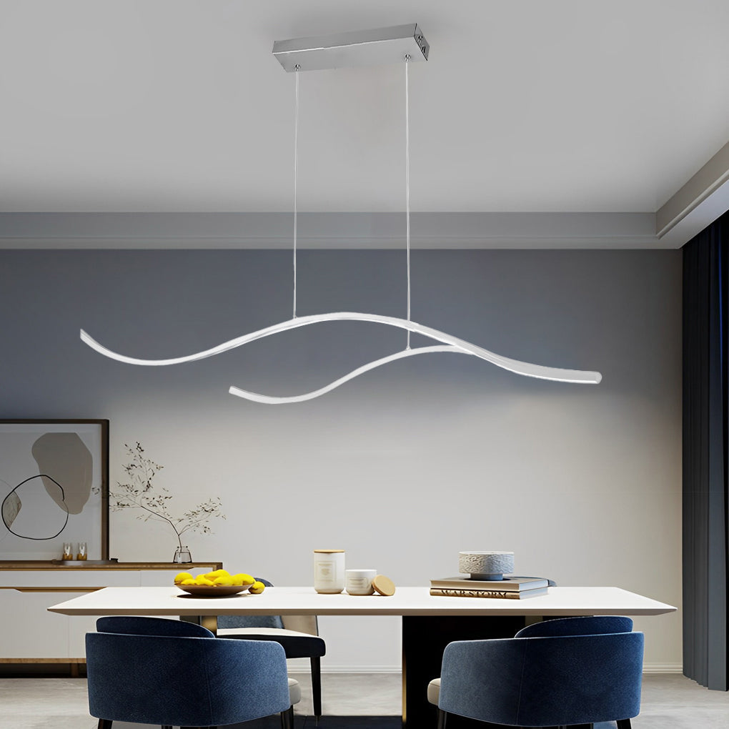 Buxton Wave LED Pendant Light Dimmable Metal Linear
