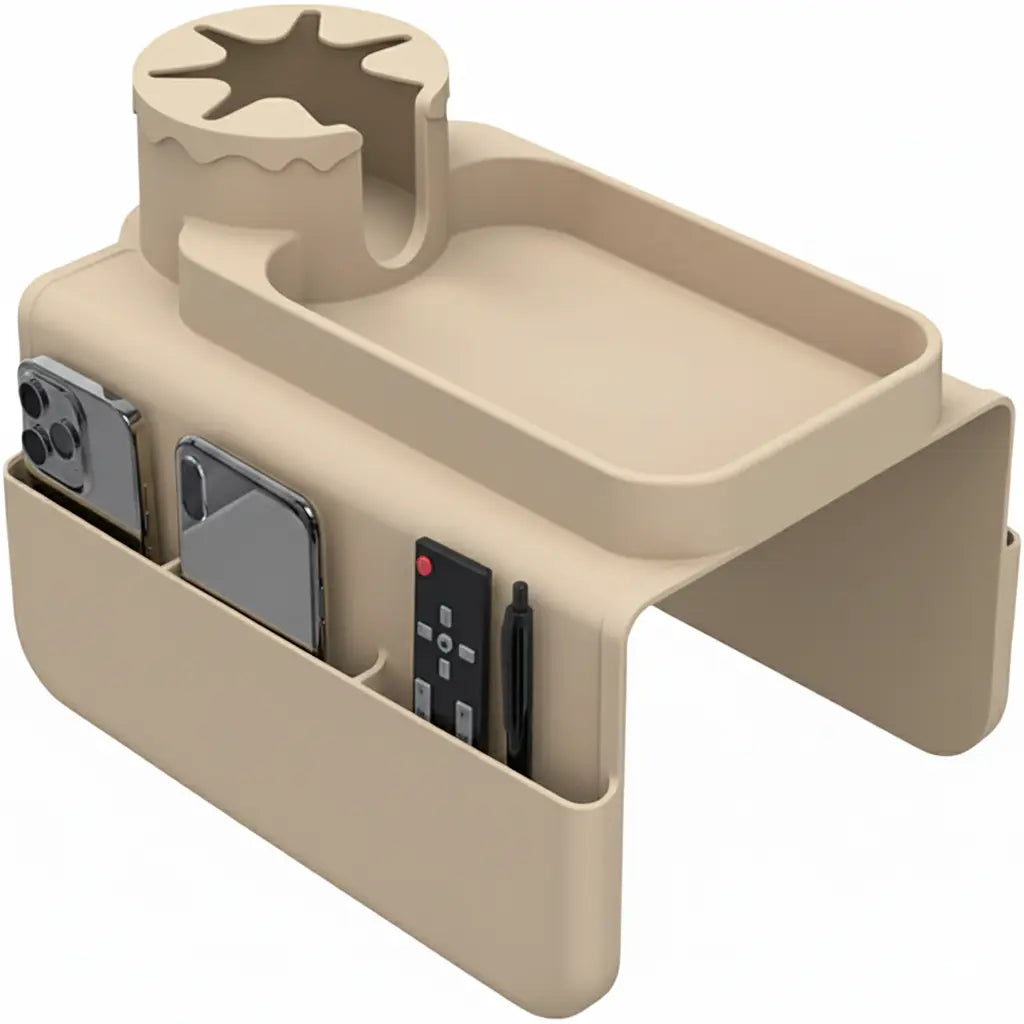 Sennen Silicone Sofa Arm Tray Cup Holder with Side Pocket