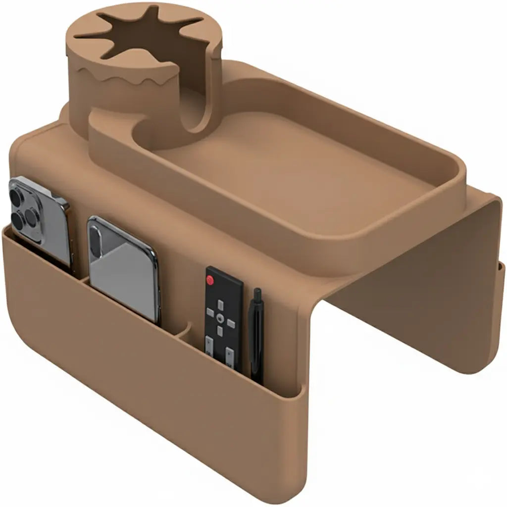 Sennen Silicone Sofa Arm Tray Cup Holder with Side Pocket