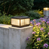 Tetbury Square Pillar Light Ribbed Glass Solar or Mains