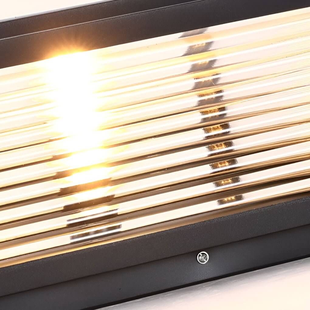Tetbury Square Pillar Light Ribbed Glass Solar or Mains