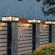 Tetbury Square Pillar Light Ribbed Glass Solar or Mains
