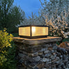 Tetbury Square Pillar Light Ribbed Glass Solar or Mains