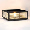 Tetbury Square Pillar Light Ribbed Glass Solar or Mains