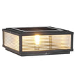 Tetbury Square Pillar Light Ribbed Glass Solar or Mains