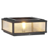 Tetbury Square Pillar Light Ribbed Glass Solar or Mains