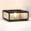 Tetbury Square Pillar Light Ribbed Glass Solar or Mains