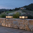 Tetbury Square Pillar Light Ribbed Glass Solar or Mains