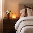 Coxwold Solid Pine Wood Block Lamp Cordless Touch