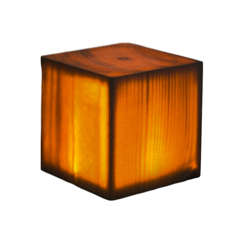 Coxwold Solid Pine Wood Block Lamp Cordless Touch