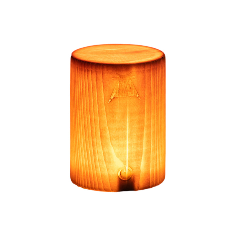 Coxwold Solid Pine Wood Block Lamp Cordless Touch