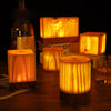 Coxwold Solid Pine Wood Block Lamp Cordless Touch
