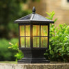 Thirsk Black Pillar Light Solar or Hardwired IP65 Lantern
