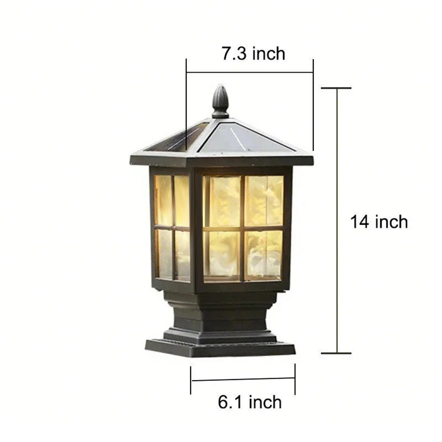 Thirsk Black Pillar Light Solar or Hardwired IP65 Lantern