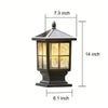 Thirsk Black Pillar Light Solar or Hardwired IP65 Lantern