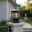 Thirsk Black Pillar Light Solar or Hardwired IP65 Lantern