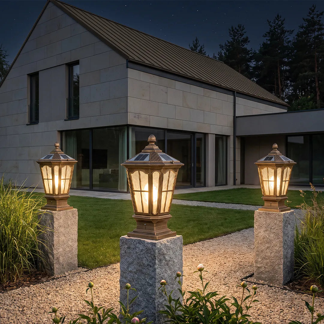 Haworth Pavilion Pillar Light Solar or Hardwired Die-Cast