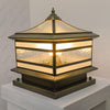 Rothbury Copper Pillar Light Solar or Mains Brass Glass