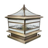 Rothbury Copper Pillar Light Solar or Mains Brass Glass